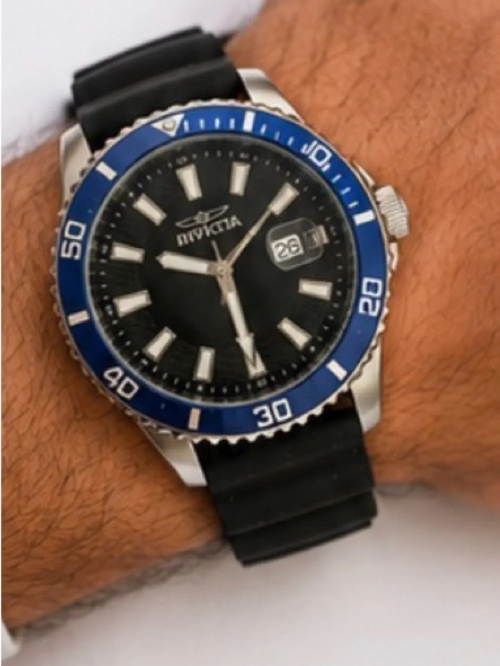 Invicta Pro Diver 46130 Men’s Black Dial Blue Bezel Quartz Watch | New with Tags